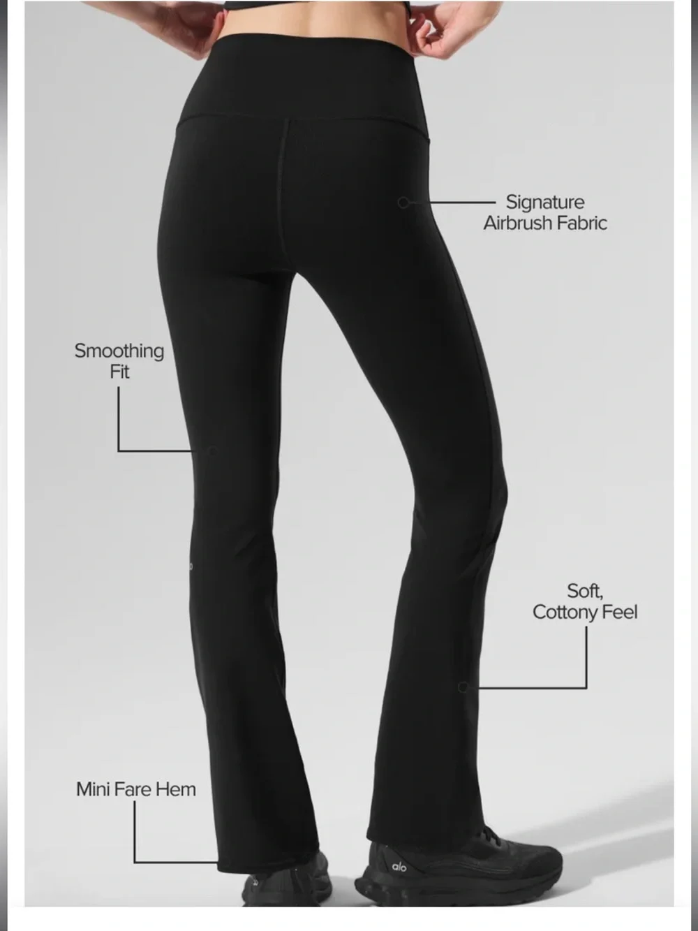 Alo Yoga Airbrush High-Waist 7/8 Bootcut Leggings Black XXS NWT